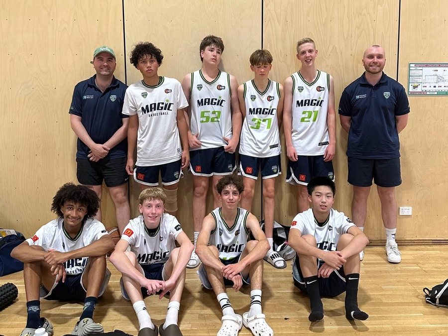 Cameron and another coach with a junior squad